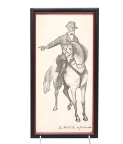 1960 WOODCUT PRINT ROBERT E LEE JAKE KOSER