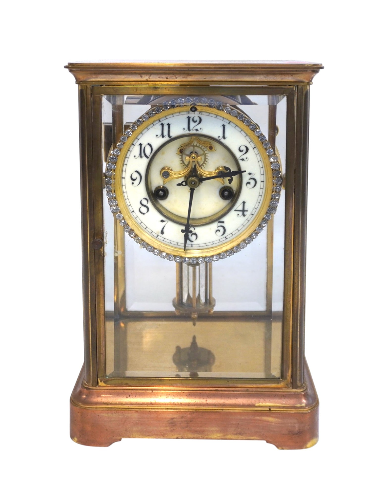 1898 WATERBURY BRASS REGULATOR MANTEL CLOCK (1 of 8)