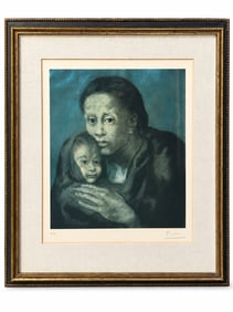 1966 SIGNED PICASSO ARTIST PROOF MERE ET INFANT
