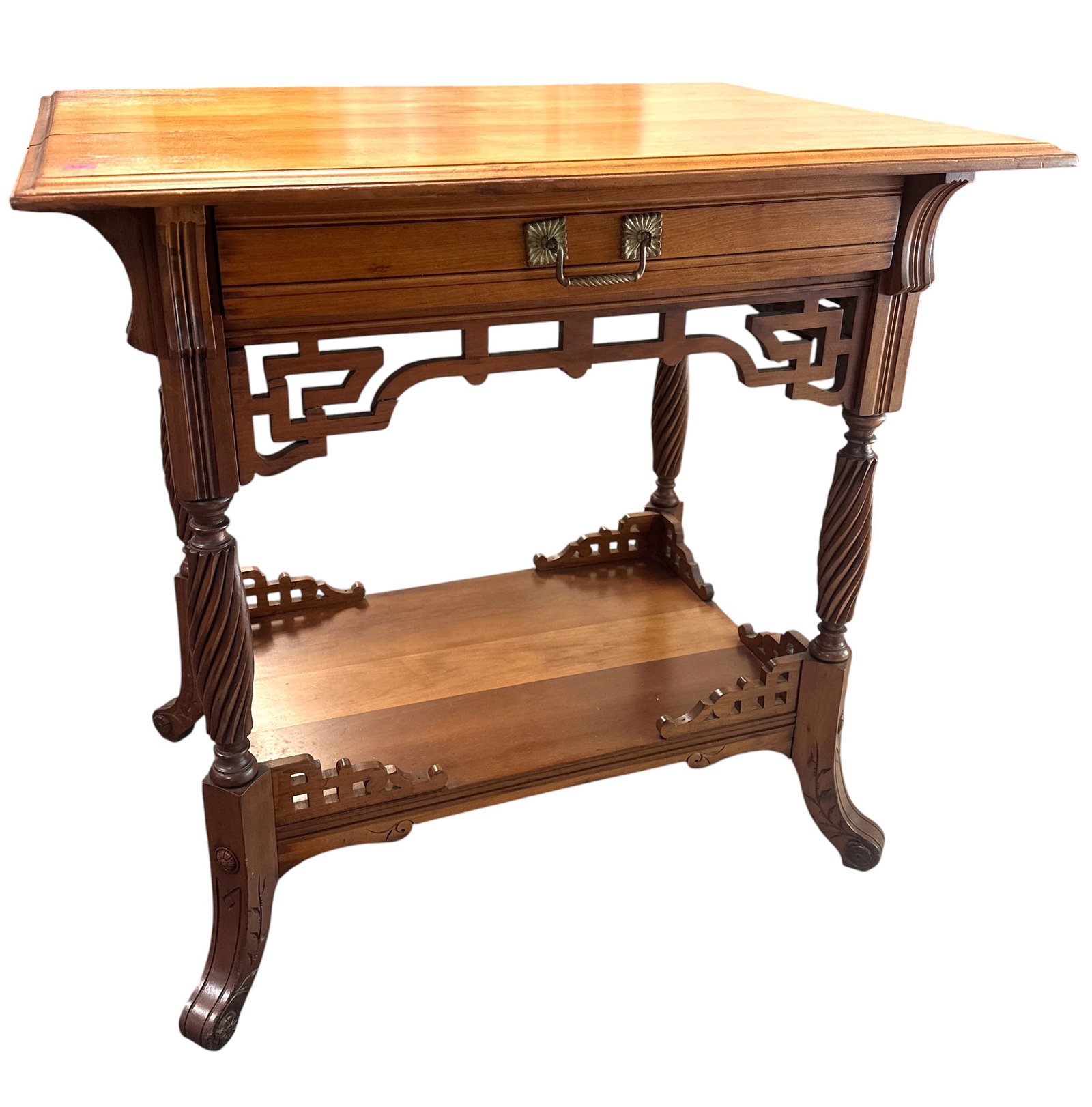 ANTIQUE 19TH C OAK ONE DRAWER LIBRARY TABLE (1 of 2)