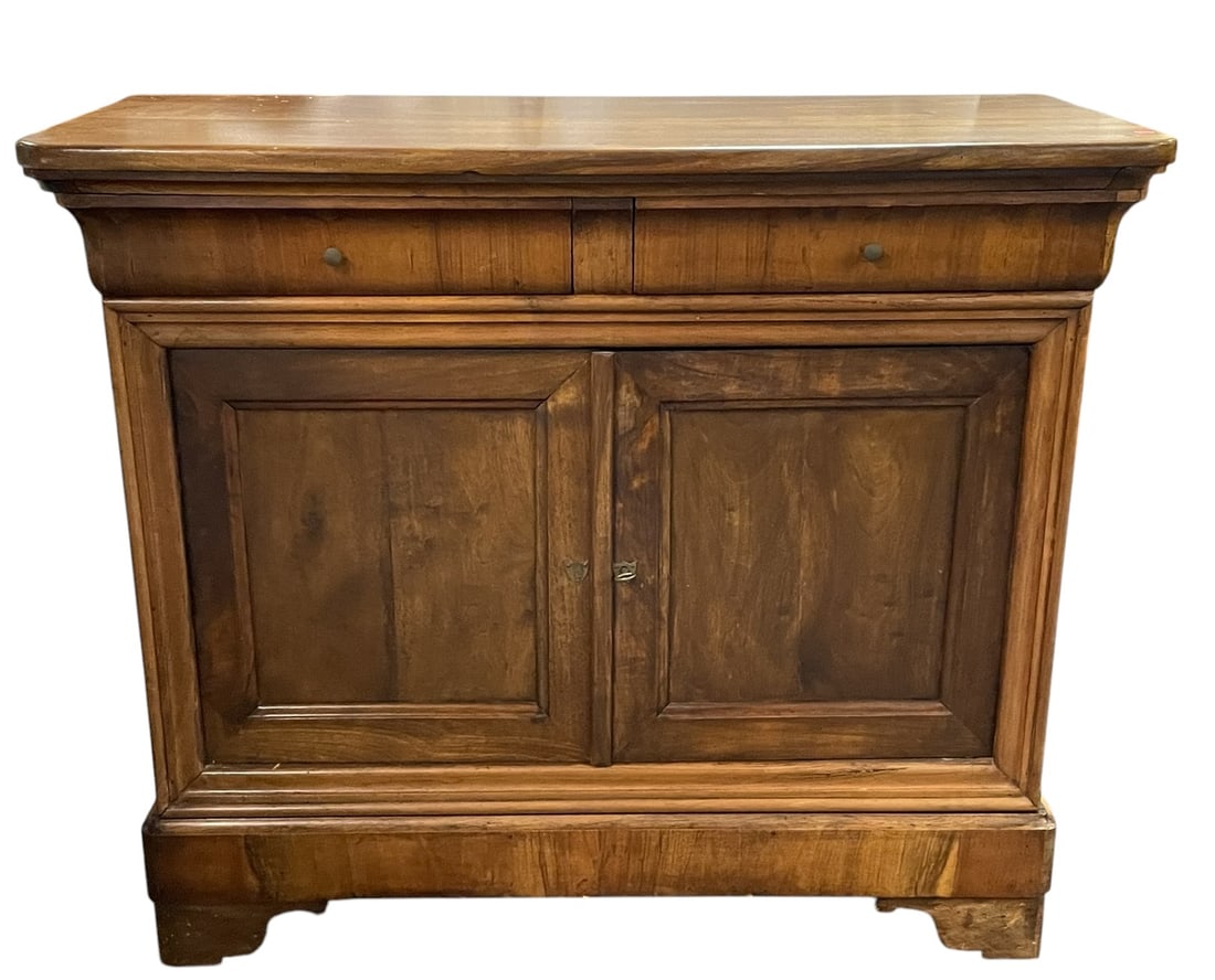 19th c LOUIS PHILIPPE SOLID WALNUT SIDEBOARD - 2