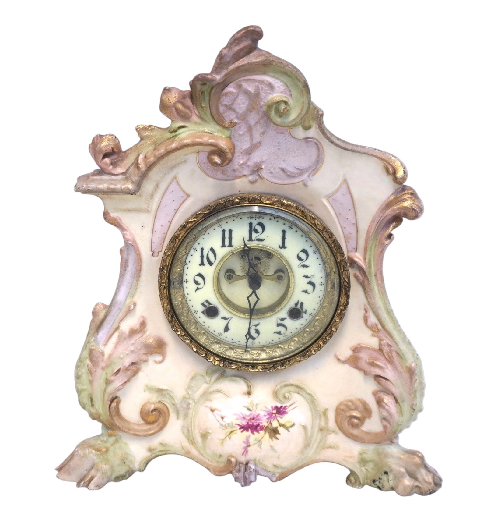 ANTIQUE NEW HAVEN 8 DAY PORCELAIN CASED CLOCK (1 of 7)