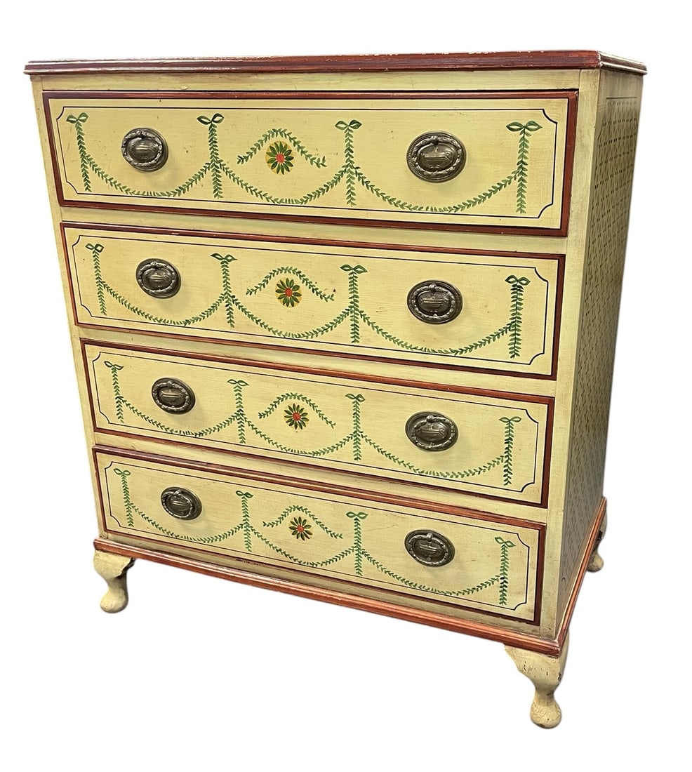 ITALIAN NEOCLASSICAL HAND PAINTED 4 DRAWER CHEST (1 of 9)