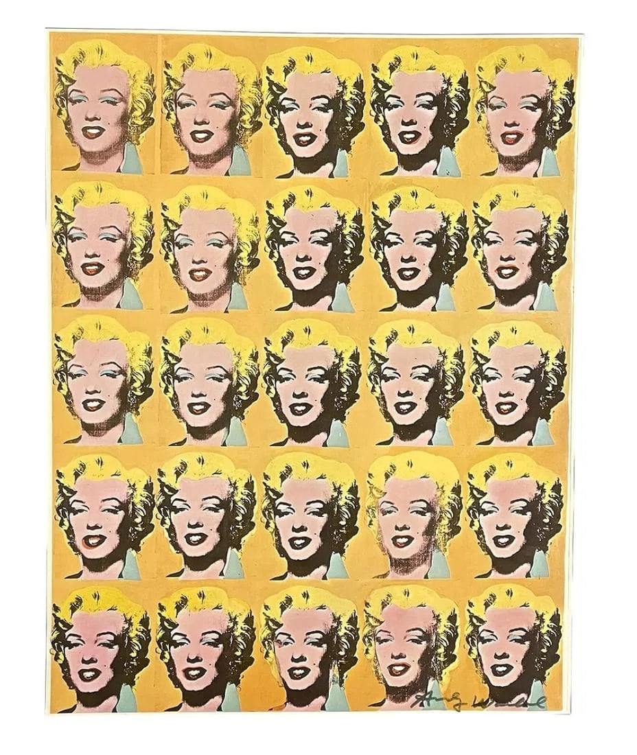 SIGNED ANDY WARHOL MARILYN X 25 OFFSET LITHO (1 of 3)