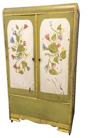VINTAGE HAND-PAINTED FOLK ART CABINET
