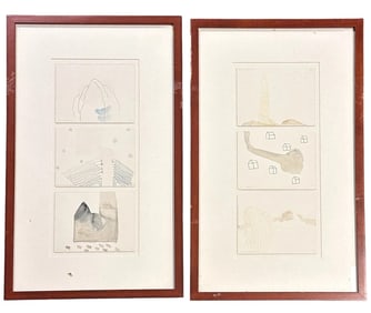 6 CONTEMPORARY W WAGNER IN 2 FRAMES WATERCOLORS