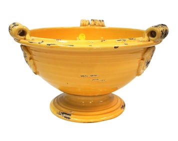 FRENCH YELLOW GLAZED ANDUZE PLANTER