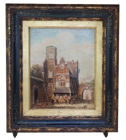 ANTON RUTGERS (1880-1949) AMSTERDAM MARKET OIL ON BOARD