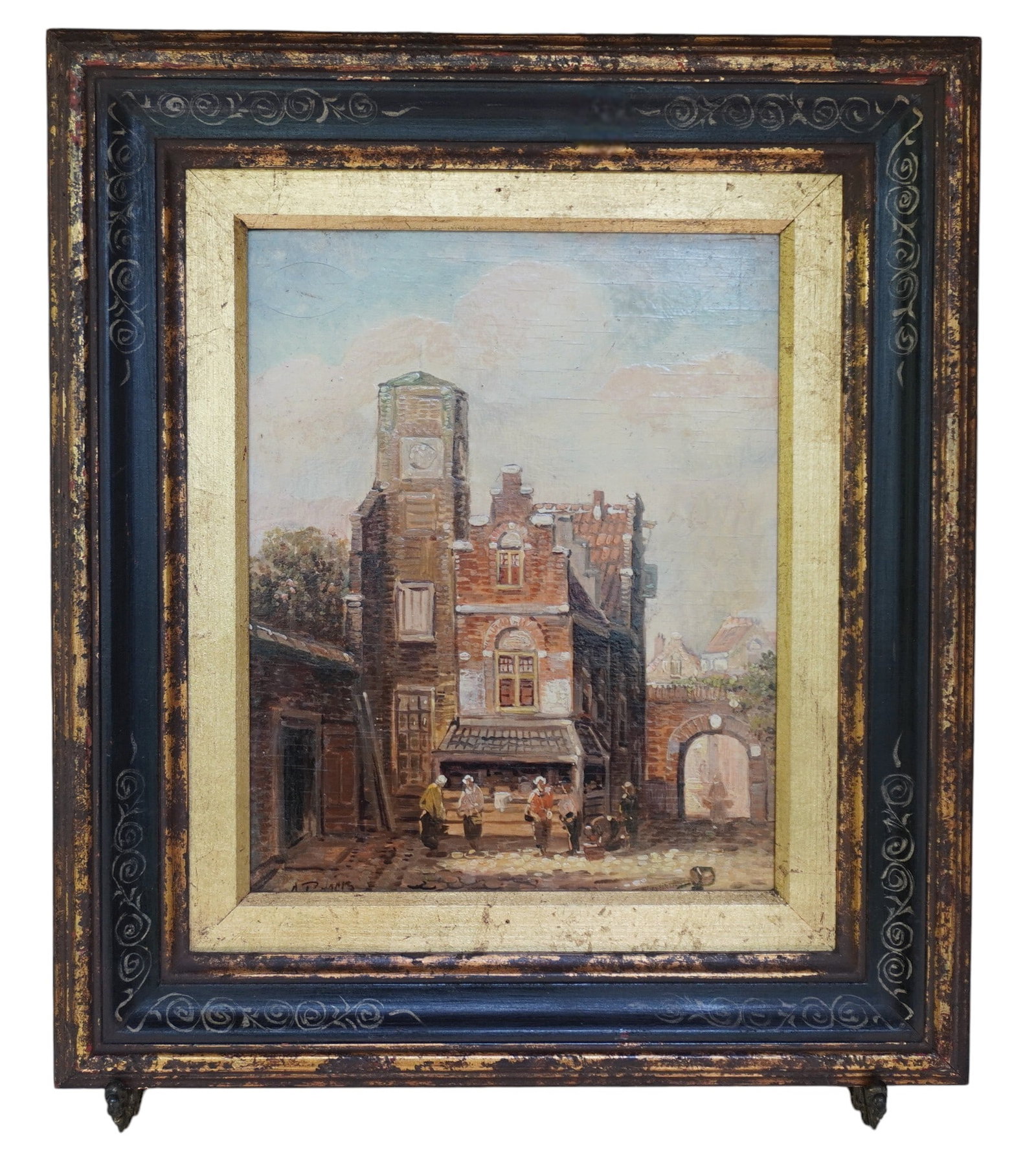 ANTON RUTGERS (1880-1949) AMSTERDAM MARKET OIL ON BOARD (1 of 4)