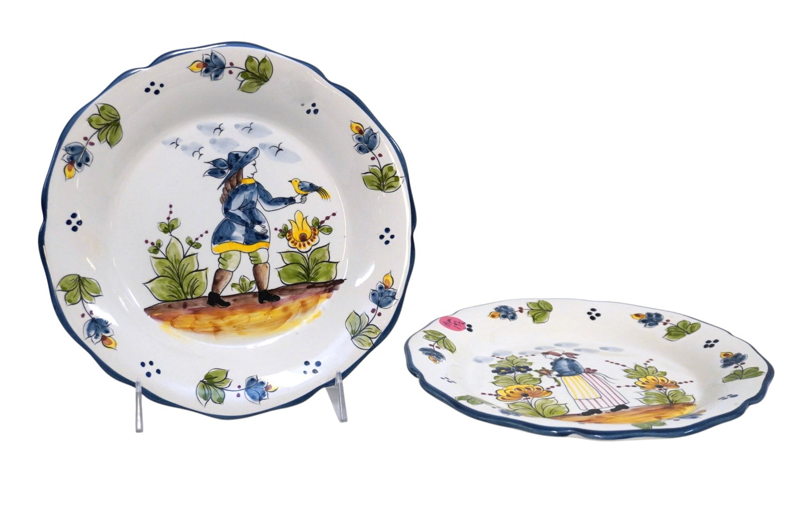 PAIR JAY WILLFRED ANDREA SADEK PLATES HAND PAINTED PORTUGAL (1 of 5)