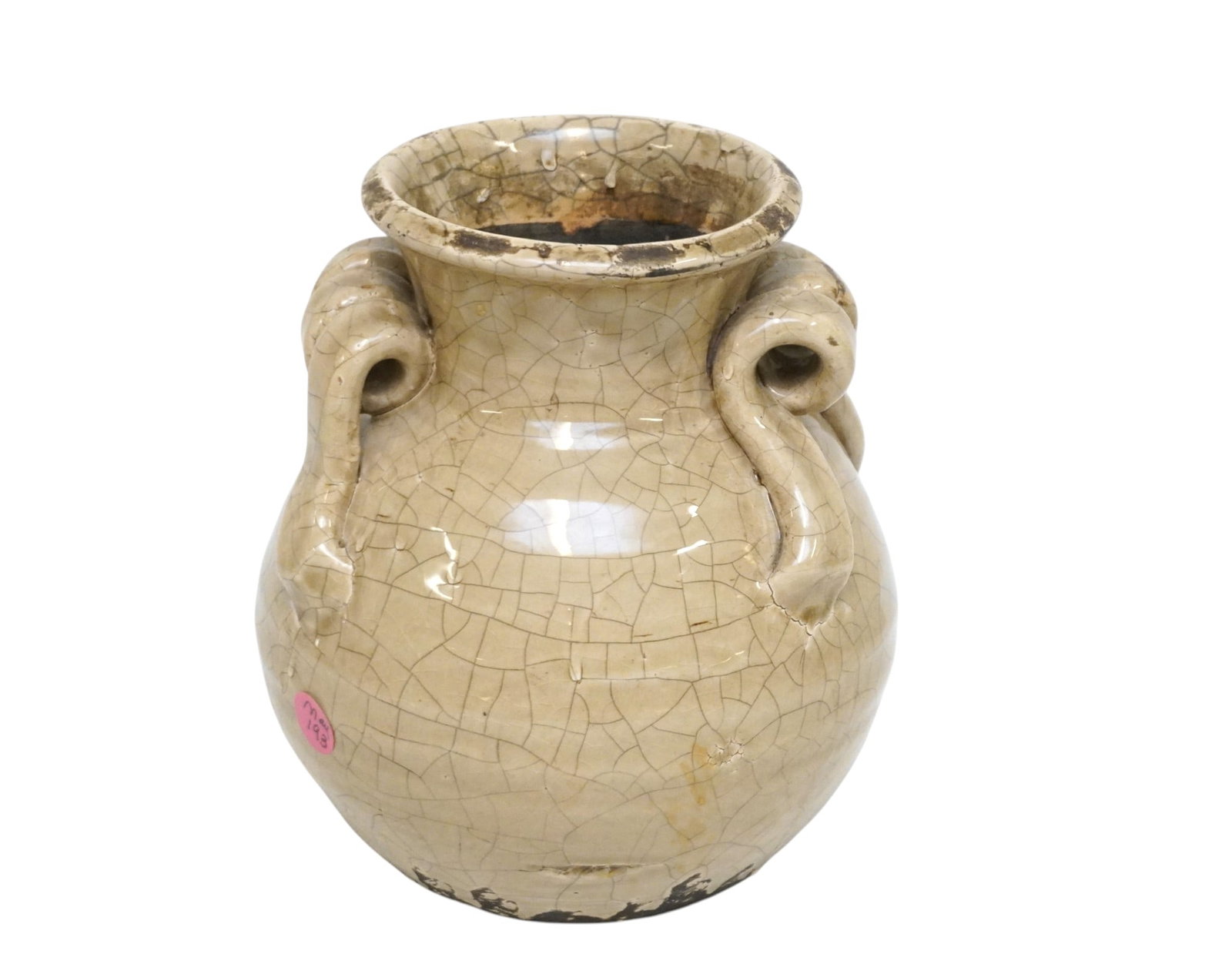 ANTIQUE CHINESE CRACKLE GLAZE VASE / POT (1 of 5)