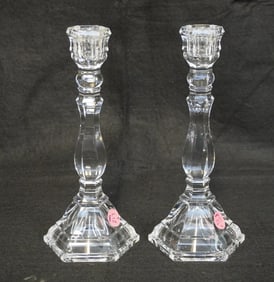 PAIR OF TIFFANY & CO. CRYSTAL "HAMPTON" CANDLESTICKS