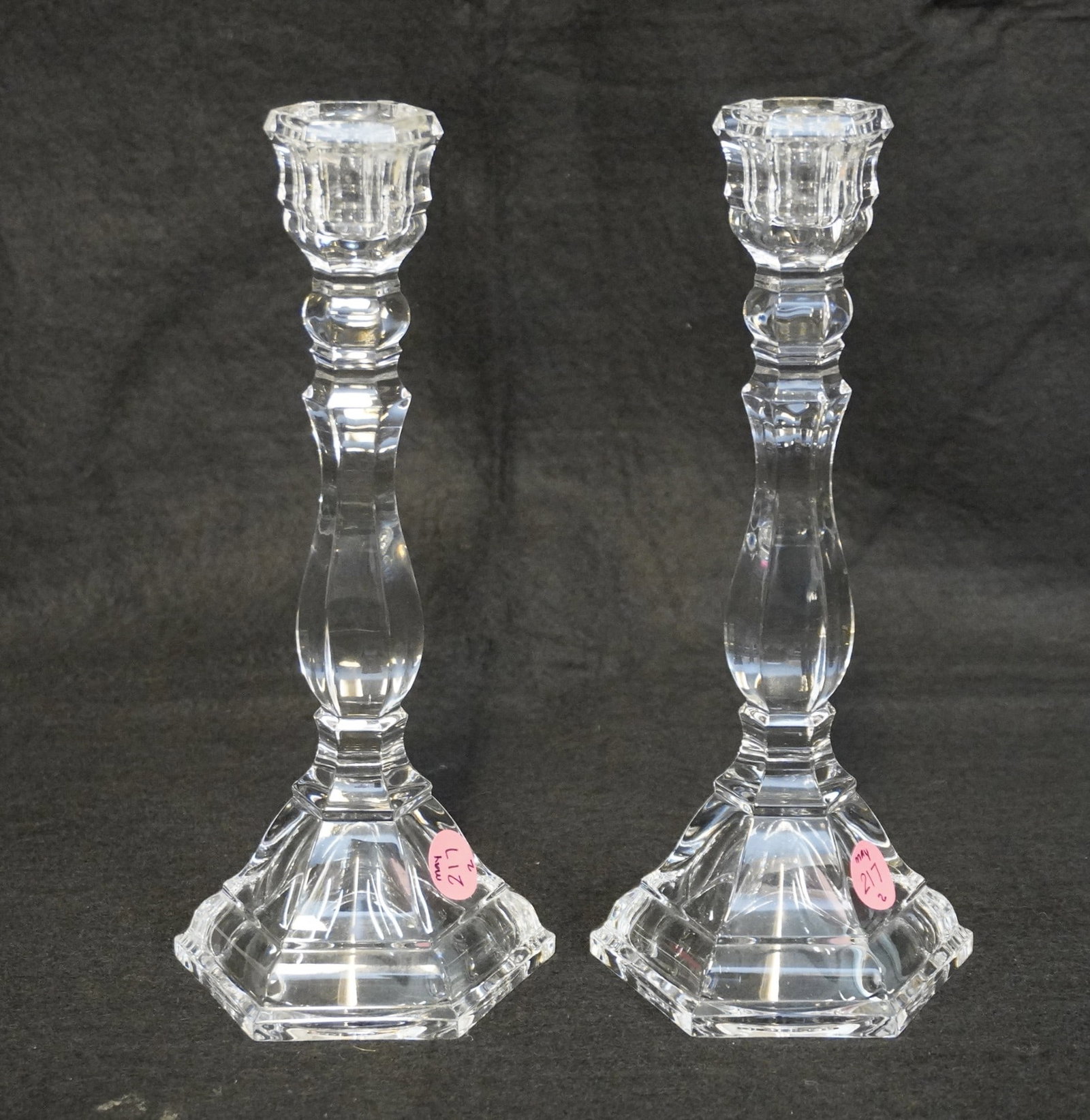 PAIR OF TIFFANY & CO. CRYSTAL "HAMPTON" CANDLESTICKS (1 of 5)