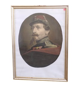 NAPOLEON III BY ADOLPHE YVON COLOR ENGRAVING