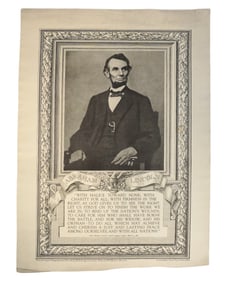 ANTIQUE LITHOGRAPHED PORTRAIT OF ABRAHAM LINCOLN