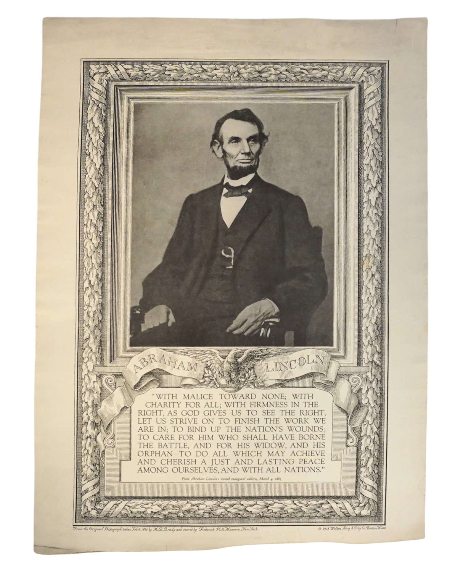ANTIQUE LITHOGRAPHED PORTRAIT OF ABRAHAM LINCOLN (1 of 4)