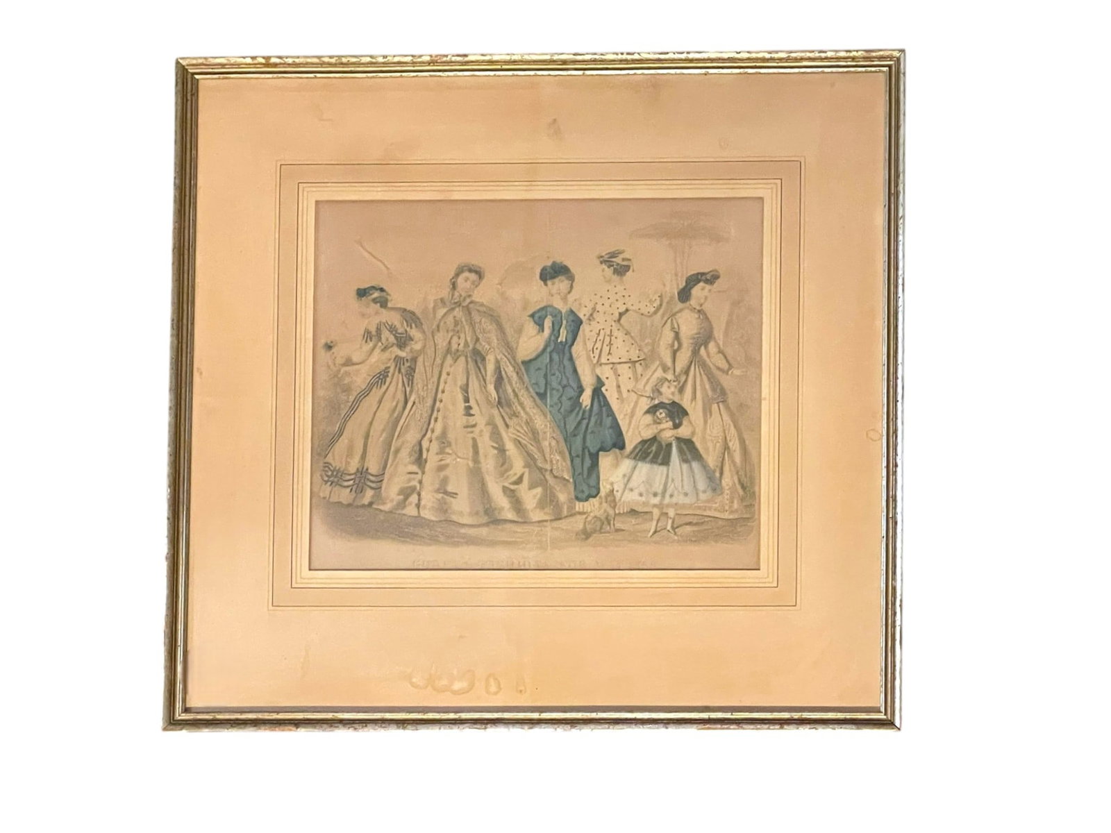 ANTIQUE FRAMED GODEY'S WOMEN'S FASHION PLATE: Antique Framed Godey's Women's Fashion Plate. Measures approx. 17.5" x 16.25" and weighs 3 lbs 10 oz. **In house shipping available on this lot** If you win this lot, please select self arranged for