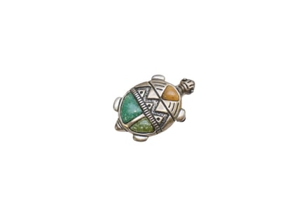CAROLYN POLLACK STERLING SILVER TURTLE BROOCH/PENDANT