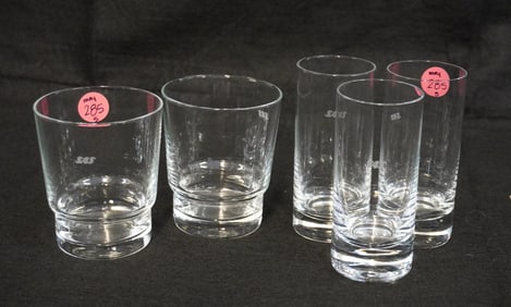5 VINTAGE SAS SCANDINAVIAN AIRLINES GLASSES