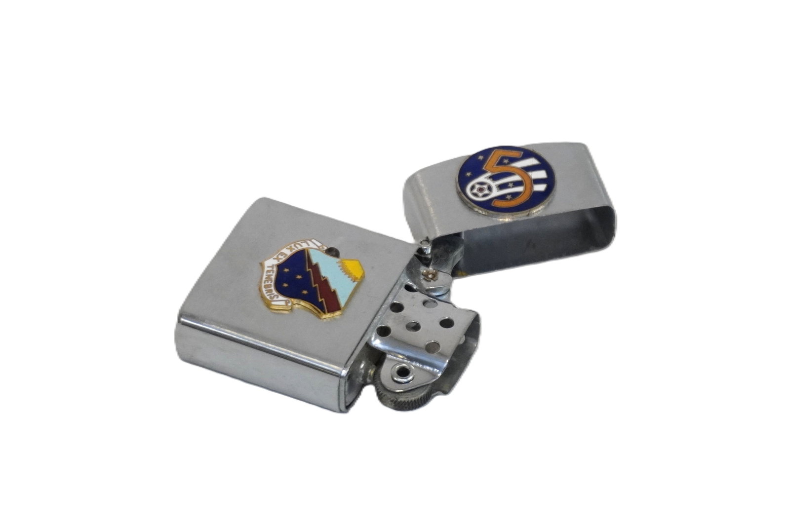 USAF 1961 OFFICERS' OPEN MESS YOKOTA AIR BASE LIGHTER: USAF 1961 Officers' Open Mess Yokota Air Base Japan Lighter. Measures approx. 1.5" x 2.25" and weighs 1.9 oz. **In house shipping available on this lot** If you win this lot, please select self