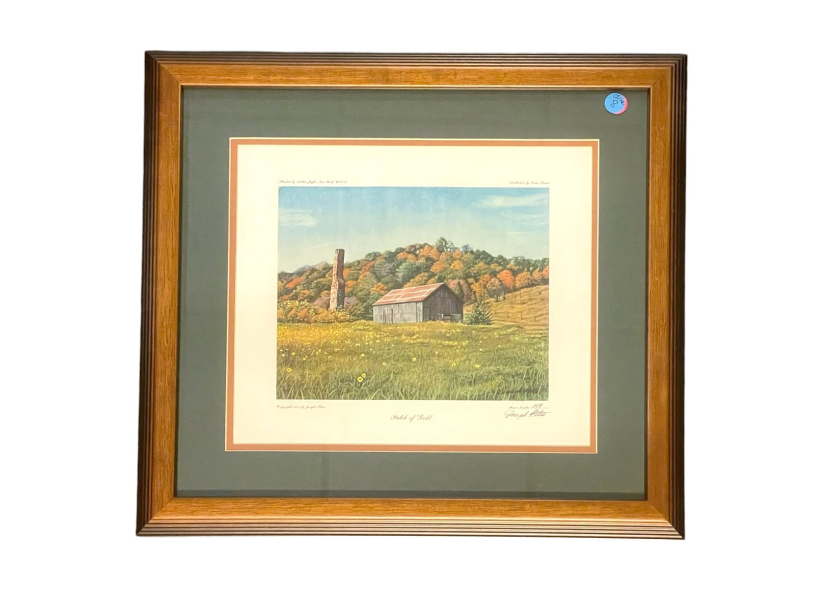 JOSEPH PETRO (1933-2011) PATCH OF GOLD LTD ED: A signed, framed and numbered color lithograph print titled, Patch of Gold, by Kentucky artist, Joseph Petro (1933-2011). The print is numbered 149 on the lower left and signed on the lower right.