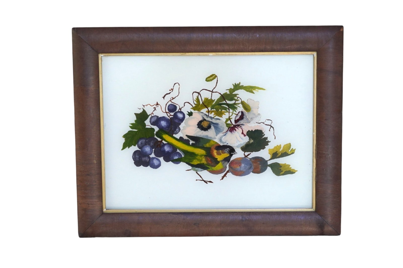 ORIGINAL VINTAGE BIRD AND FRUIT STILL LIFE PAINTING (1 of 3)