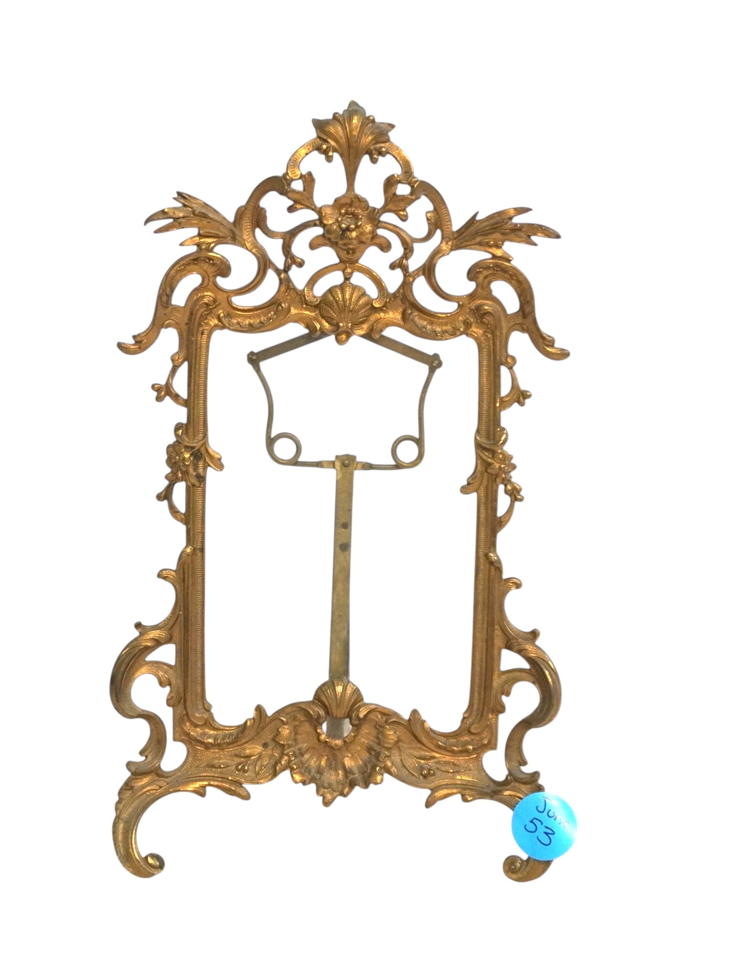 ANTIQUE ORNATE GILT BRONZE EASEL BACK PICTURE FRAME (1 of 4)