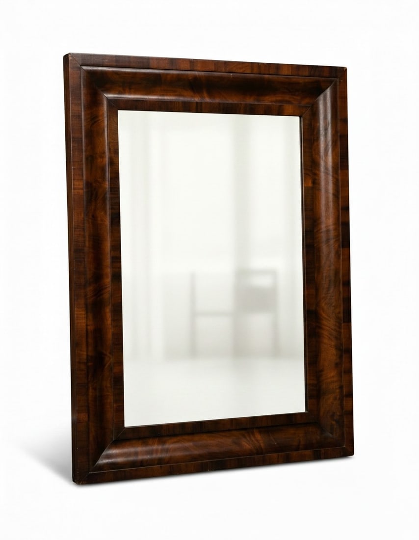 ANTIQUE AMERICAN EMPIRE FLAME MAHOGANY WALL MIRROR (1 of 1)