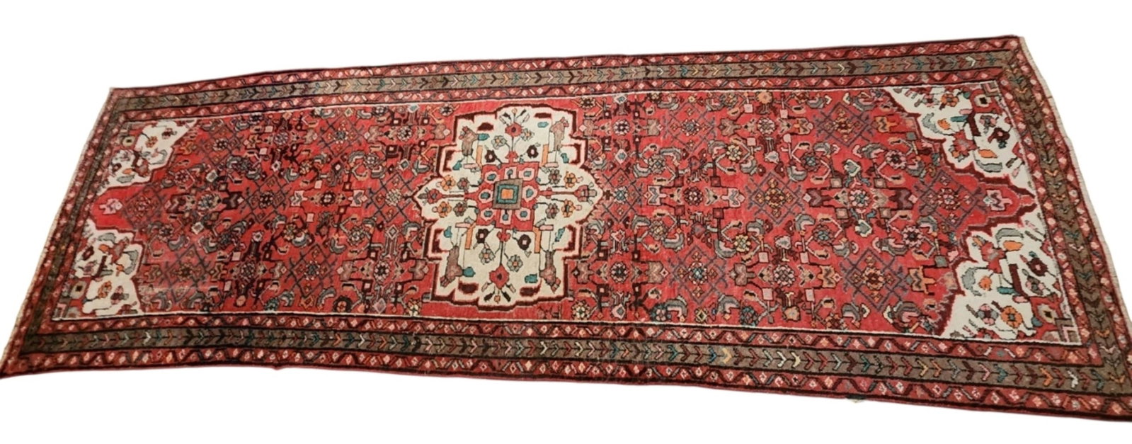 LARGE HAND KNOTTED PERSIAN HAMADAN RUNNER 10.5 ft (1 of 5)
