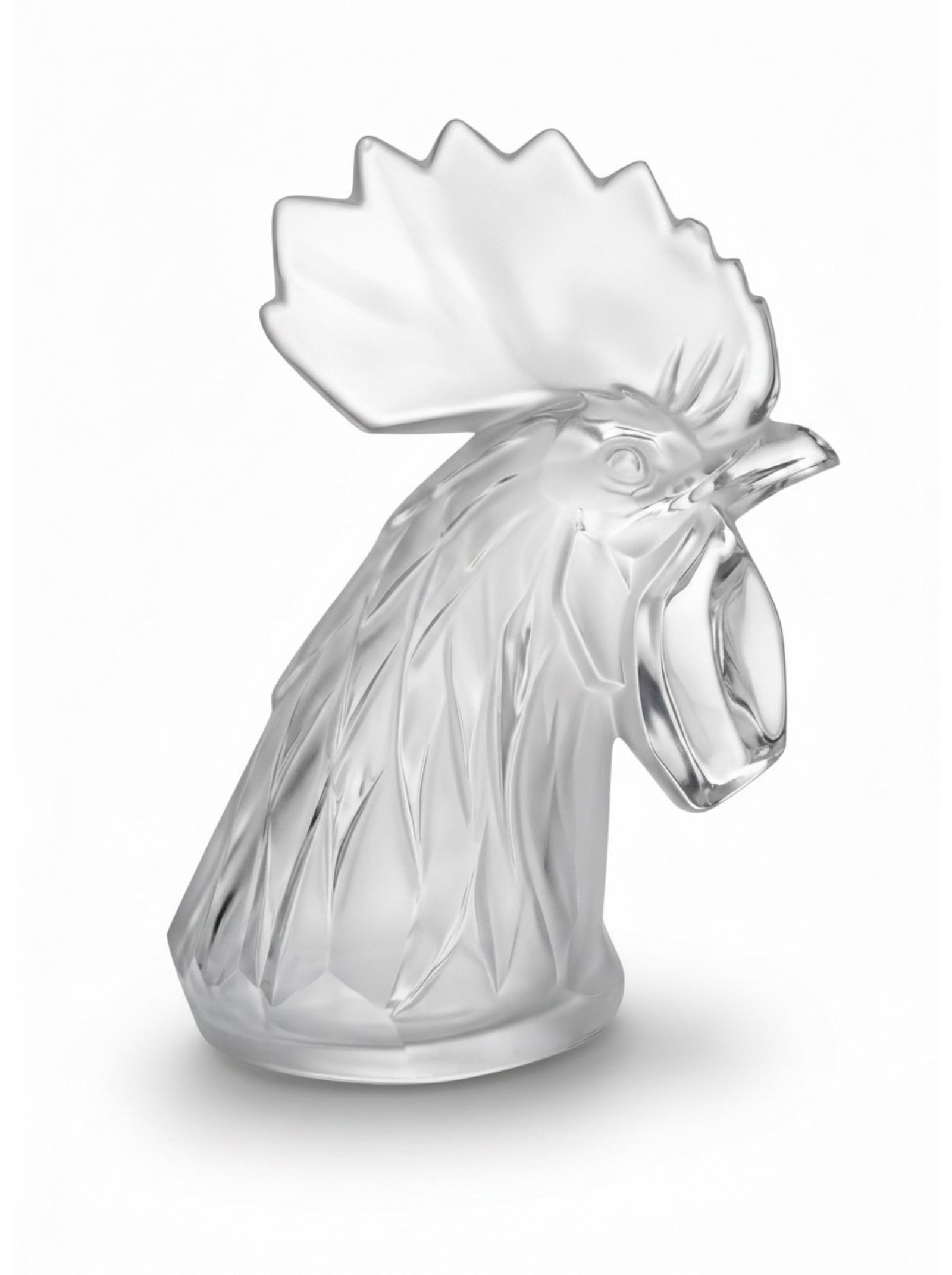 LALIQUE SIGNED TETE DE COQ ROOSTER HEAD ORNAMENT (1 of 4)