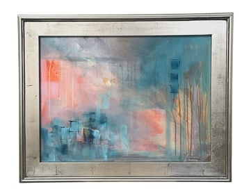 ORIGINAL ABSTRACT OIL PAINTING GARWOOD WELLS