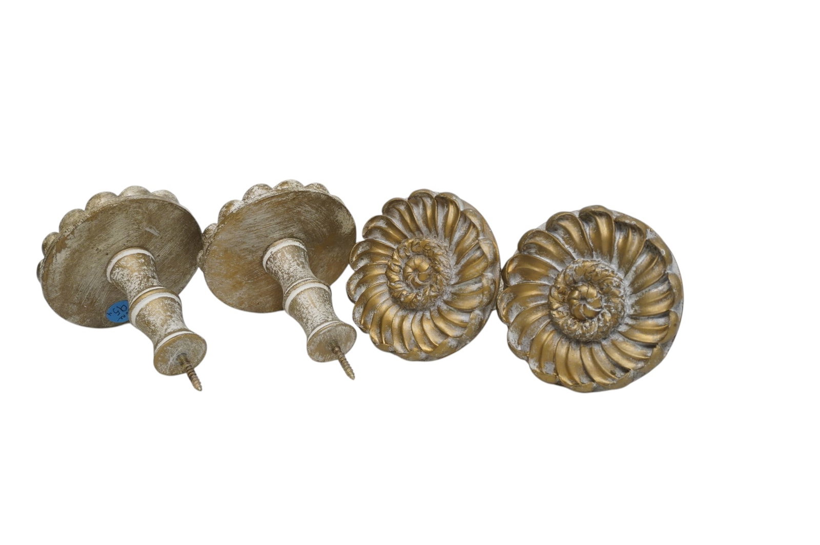 4 LARGE ANTIQUE FRENCH GILDED PLASTER CURTAIN TIEBACKS (1 of 3)