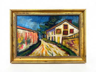 SIGNED HERMAN MAX PECHSTEIN (1881-1995) OIL ON CANVAS LANDSCAPE
