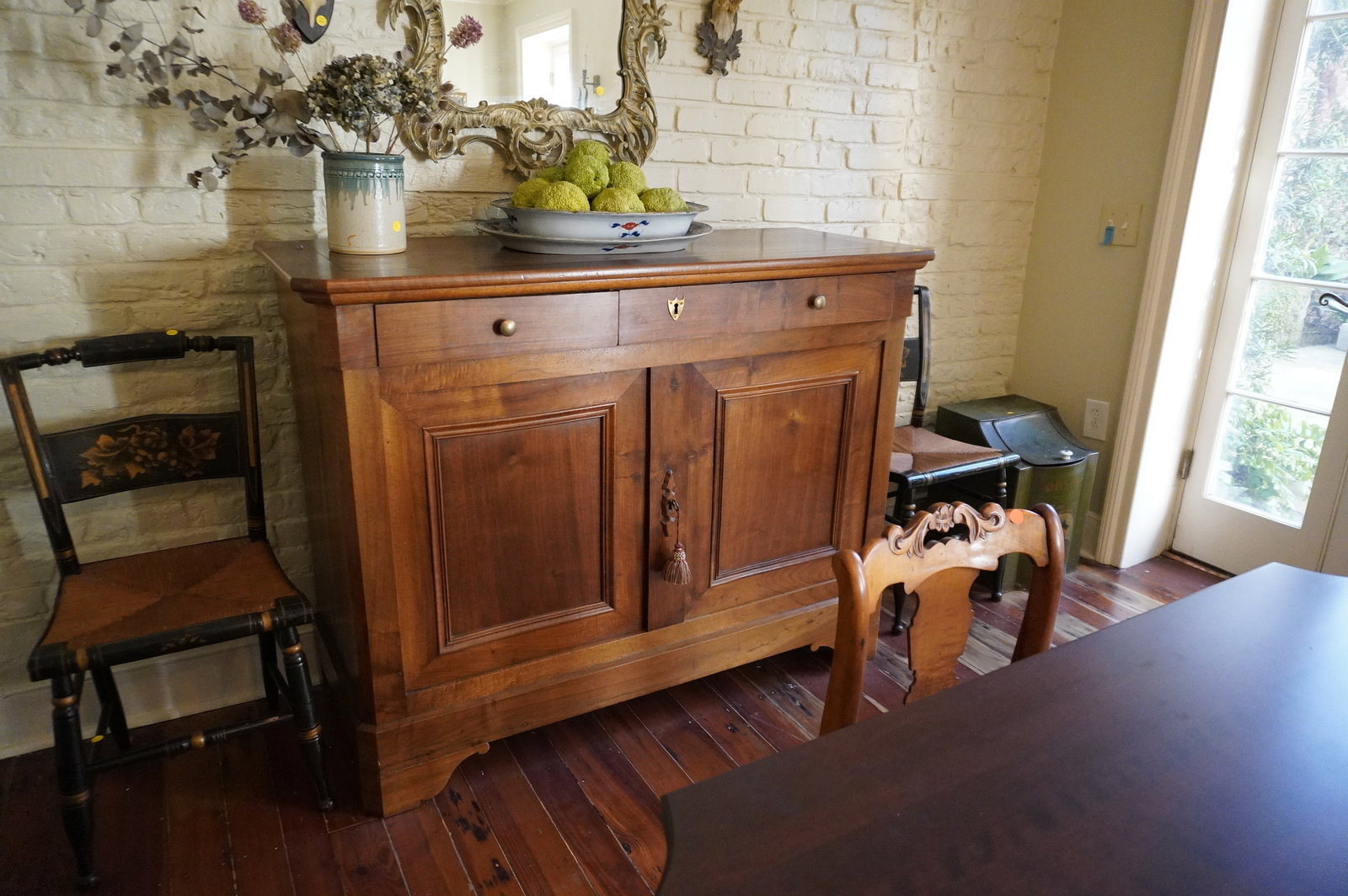 19th c LOUIS PHILIPPE SOLID WALNUT BUFFET / CREDENZA - 10