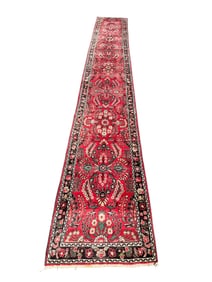 1920s PERSIAN HAND KNOTTED HAMADAN RUNNER 20ft