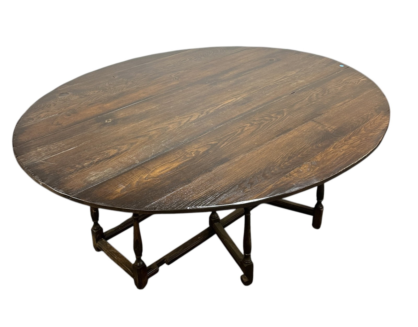 SOLID OAK ANTIQUE JACOBEAN DROP LEAF DINING TABLE (1 of 3)