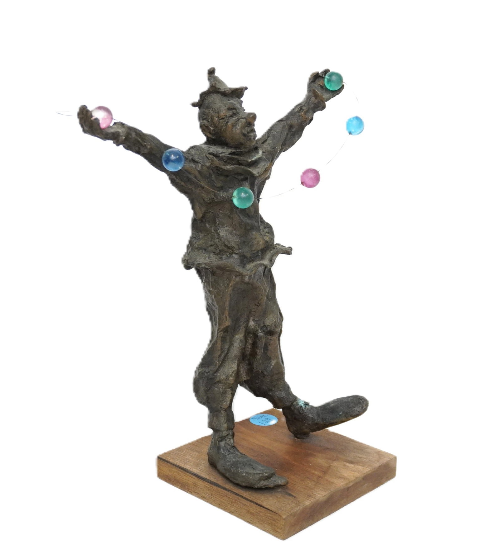 VINTAGE SOLID BRONZE IMPRESSIONIST CLOWN - 3