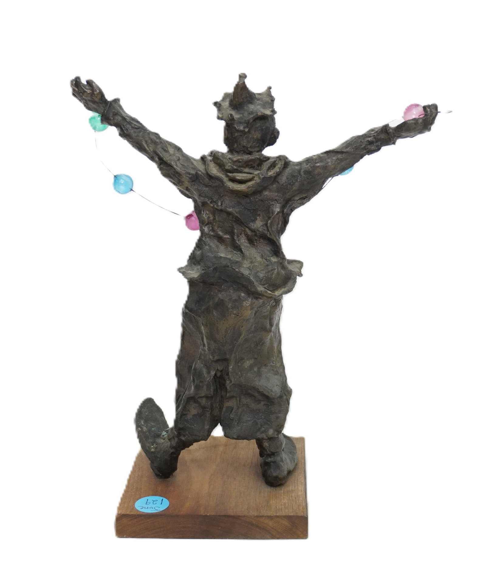 VINTAGE SOLID BRONZE IMPRESSIONIST CLOWN - 4