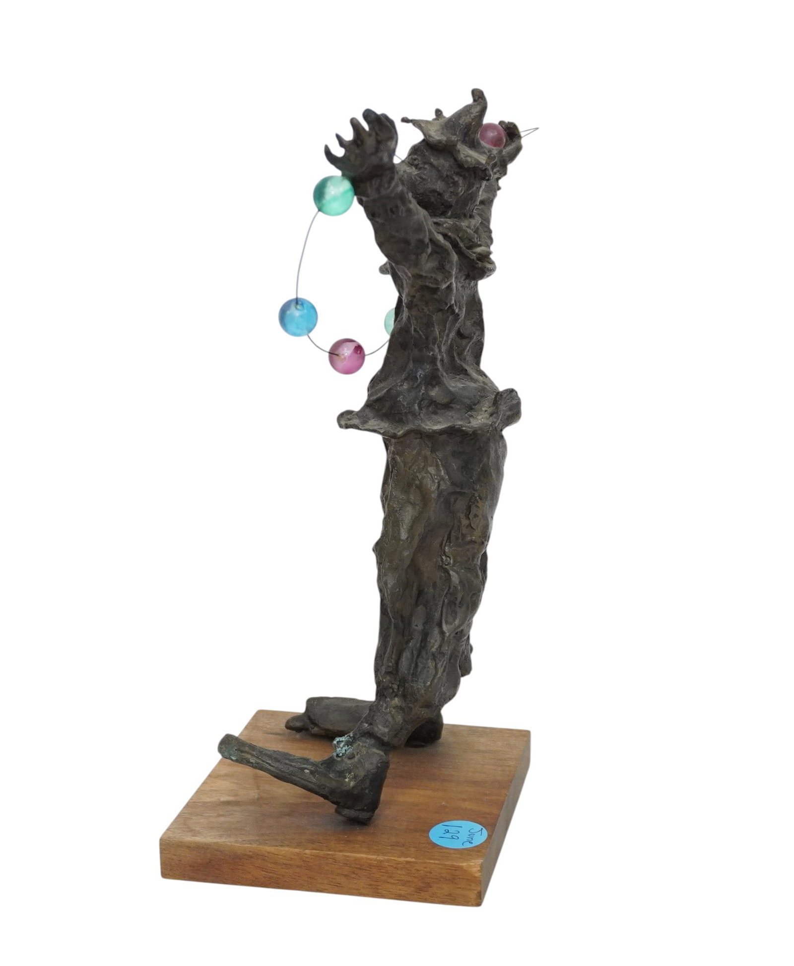 VINTAGE SOLID BRONZE IMPRESSIONIST CLOWN - 5