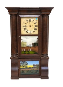 CHAUNCEY JEROME ANTIQUE TRIPLE DECKER 8 DAY CLOCK