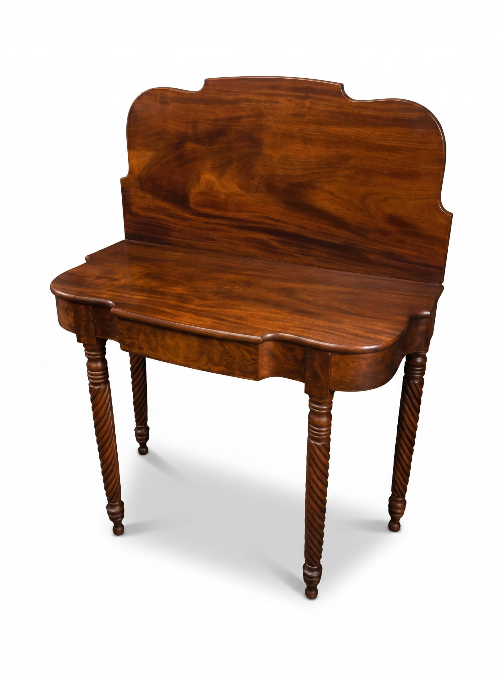 ANTIQUE AMERICAN MAHOGANY SHERATON FLIP TOP GAME TABLE (1 of 3)