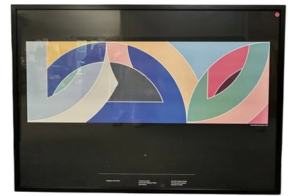 LARGE 1970 FRANK STELLA " YORK FACTORY" FRAMED POSTER
