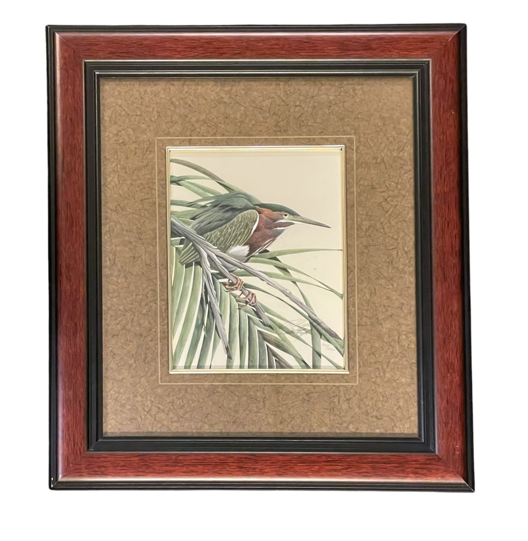 ART LAMAY LIMITED EDITION SIGNED GREEN HERON (1 of 4)