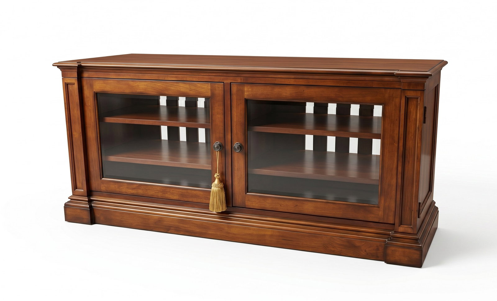 ETHAN ALLEN TRADITIONAL MEDIA CABINET: Ethan Allen Traditional Townhouse Collection Media Cabinet / TV Stand. Has additional wood doors. 26" x 53.5" x 21.5" PROVENANCE The Historic R.M. Venning House, Charleston SC **In house shipping avai