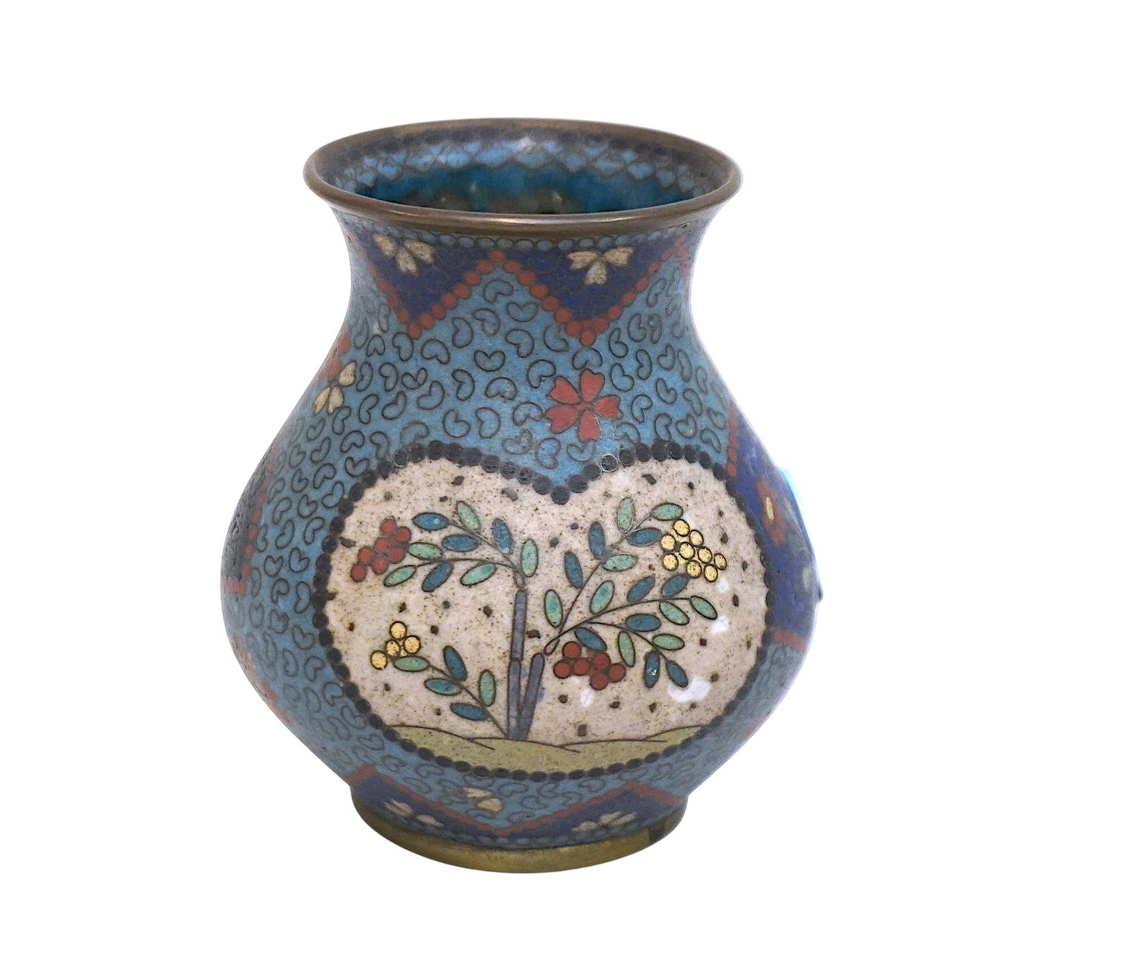 JAPANESE MEIJI PERIOD CLOISONNE ENAMEL VASE (1 of 4)