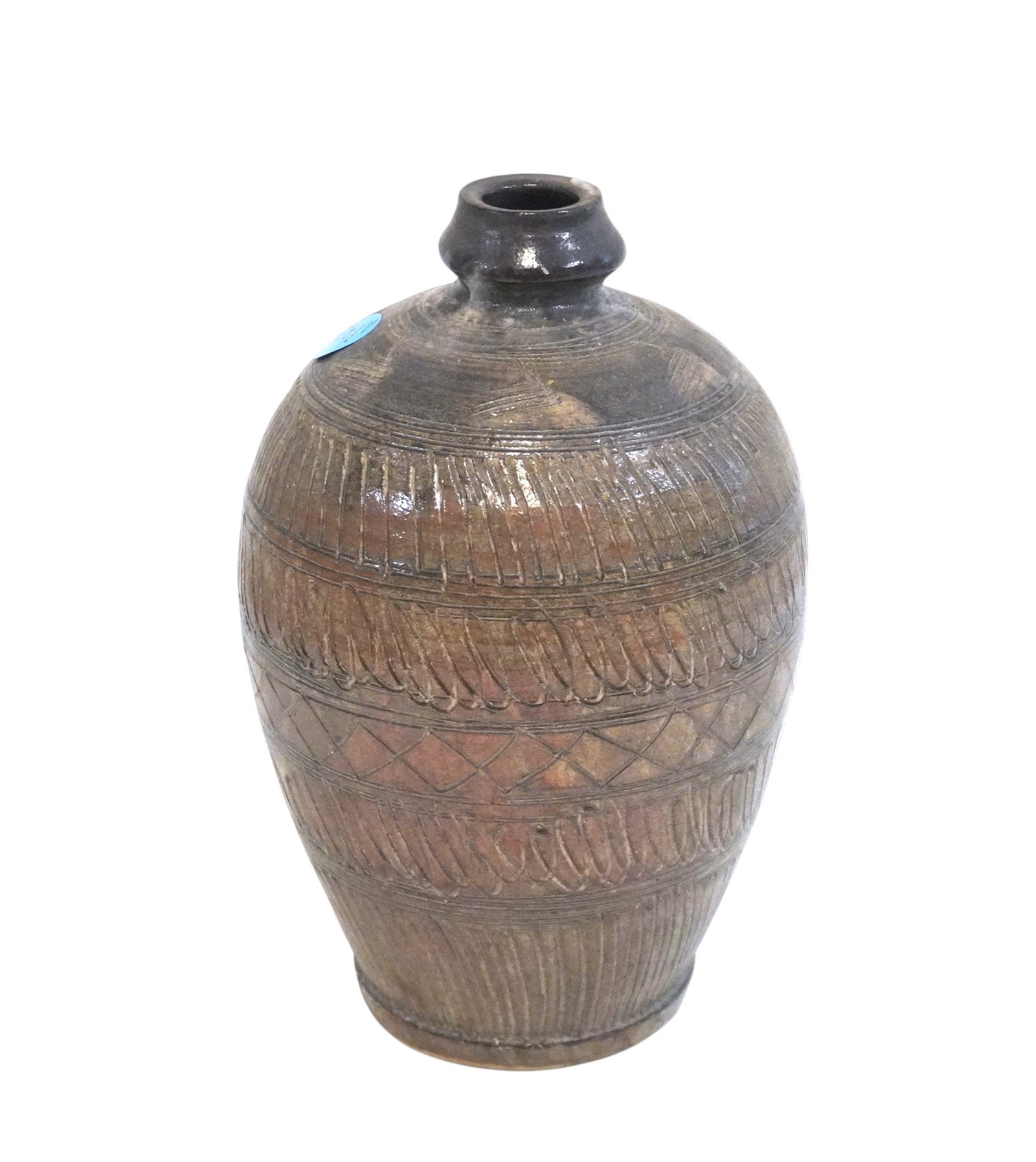 CHINESE GRAY GLAZE MEIPING POTTERY VASE (1 of 6)