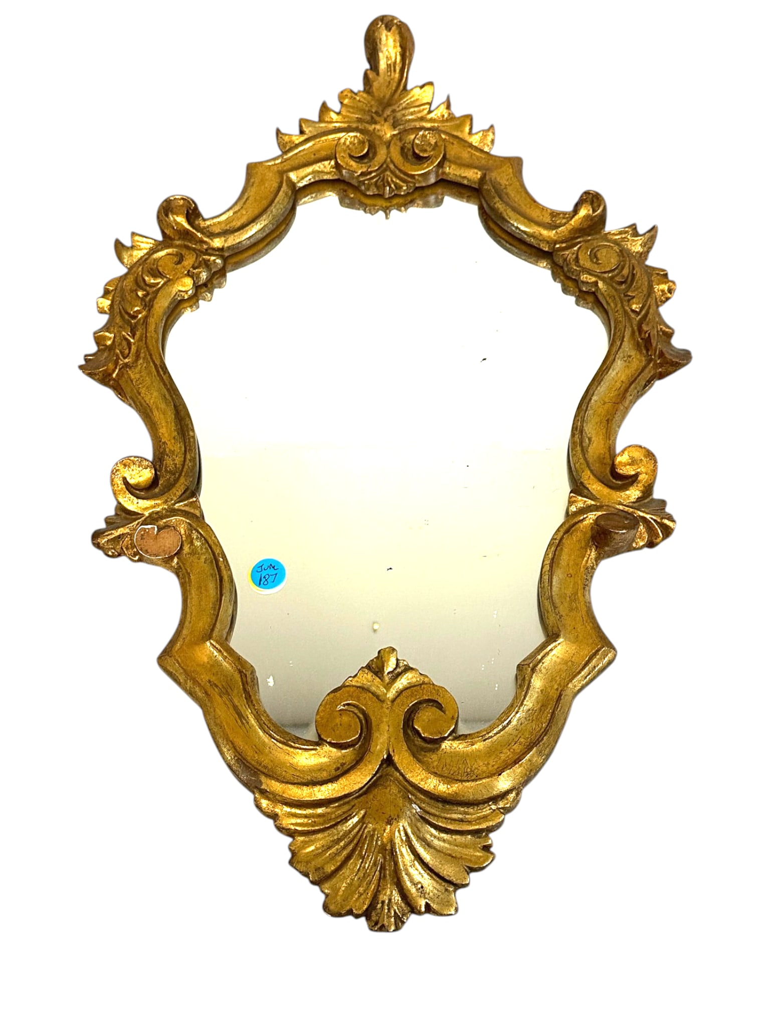 VINTAGE ITALIAN ROCOCO STYLE CARVED GILTWOOD MIRROR (1 of 5)