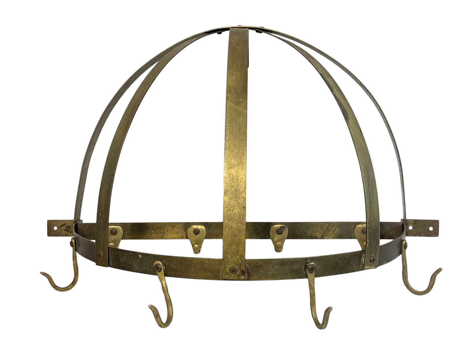 FRENCH BRASS WALL- MOUNTED POT RACK (1 of 1)