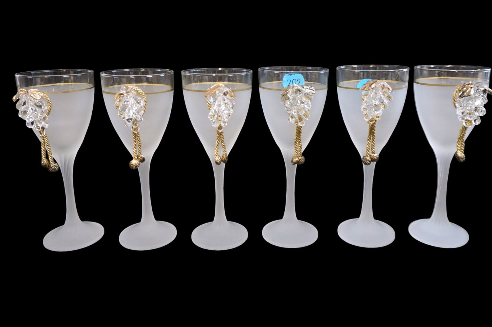 6 SILVESTRI ARTE MURANO ITALY WINE GLASSES (1 of 6)