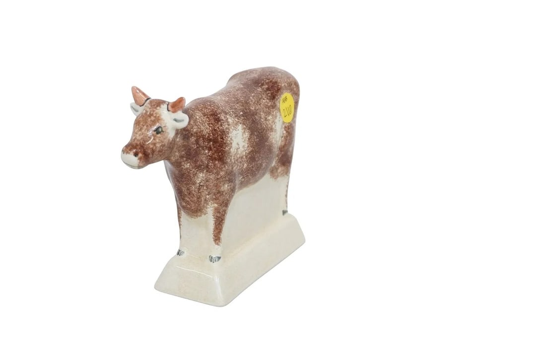ENGLISH RYE POTTERY COW FIGURINE (1 of 3)